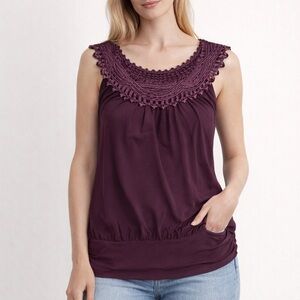 Women's Purple Sleeveless Top